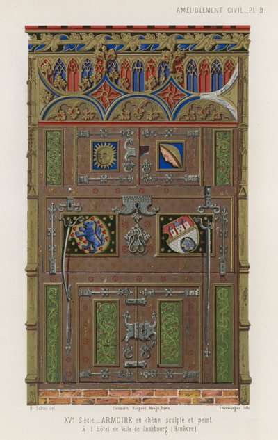Armoire en chêne peint dans l