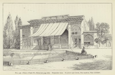 Palais de Bash No, Chiraz, vue en perspective - French School