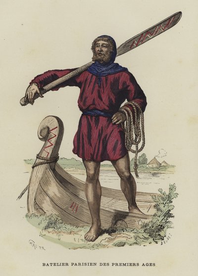 Batellier parisien des temps anciens - French School