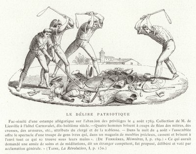 Délire patriotique, Révolution française, août 1789 - French School