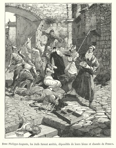 Persécution des Juifs français sous le règne du roi Philippe Auguste, fin du XIIe siècle - French School