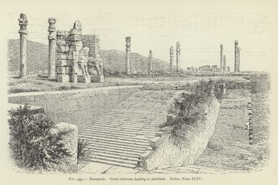 Persépolis, grand escalier menant à la plateforme - French School