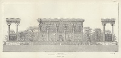 Persépolis, salle hypostyle de Xerxès, élévation géométrique (restaurée par Ch Chipiez) - French School