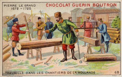 Pierre le Grand travaillant dans les chantiers navals des Pays-Bas - French School
