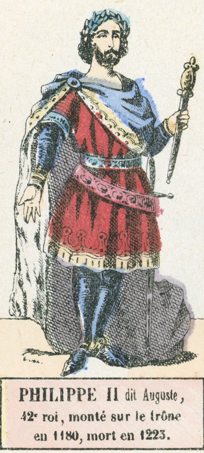 Philippe II dit Auguste, 42e roi, monte sur le trône en 1180, mort en 1223 - French School
