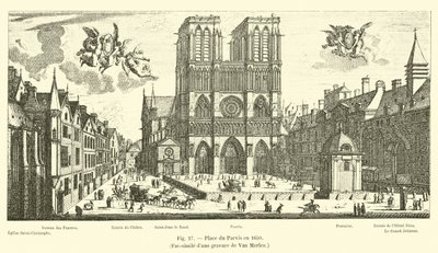 Place du Parvis en 1650 - French School