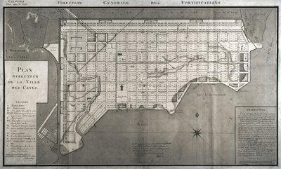 Plan Directeur de la Ville des Cayes, 1789 - French School