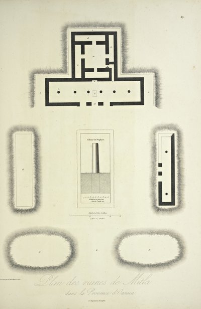 Plan des ruines de Mitla dans la province d