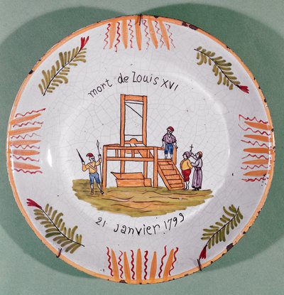Assiette avec motif révolutionnaire français commémorant l