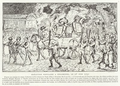 Exécution populaire à Strasbourg, 25 juin 1791 - French School