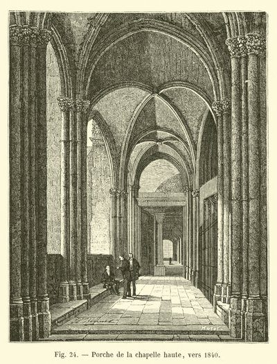 Porche de la chapelle haute, vers 1840 - French School