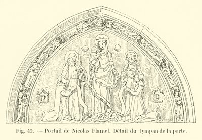 Portail de Nicolas Flamel, (détail) - French School