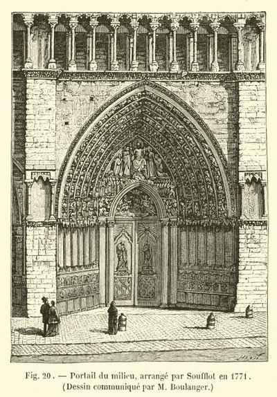 Portail du milieu, arrangé par Soufflot en 1771 - French School