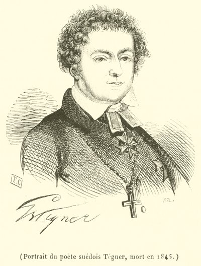 Portrait du poète suédois Tegner, mort en 1845 - French School