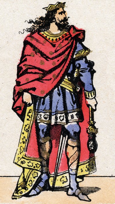 Portrait de Childéric II, roi des Francs de 670 à 673. - French School