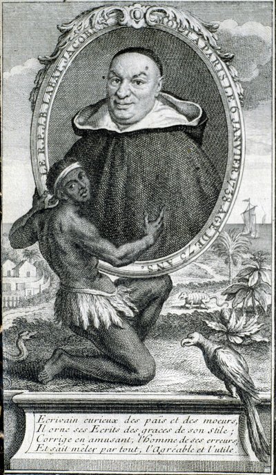 Portrait du Père Labat en frontispice - dans « Nouveau voyage aux Isles de l
