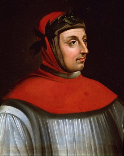 Portrait de Francesco Petrarca, dit Pétrarque - French School