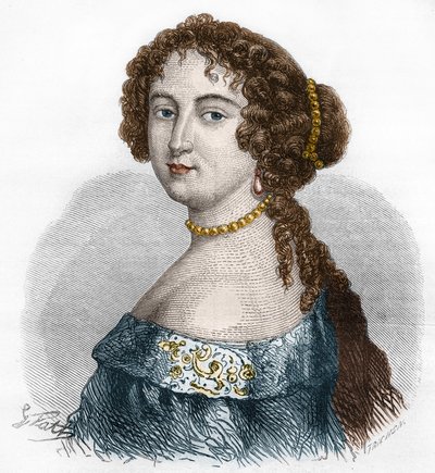 Portrait de Françoise Athénaïs (Françoise-Athénaïs) par Rochechouart Mortemart, Marquise de Montespan (ou Madame de Montespan) (1640-1707). Gravure de 1879. - French School