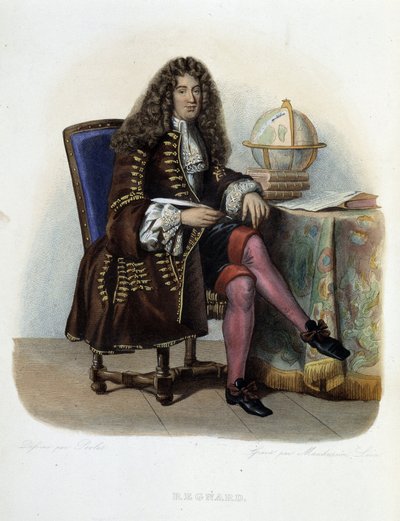 Portrait de Jean Francois Regnard, écrivain et dramaturge français (1655-1709) - dans « Le Plutarque français », par Mennechet - French School