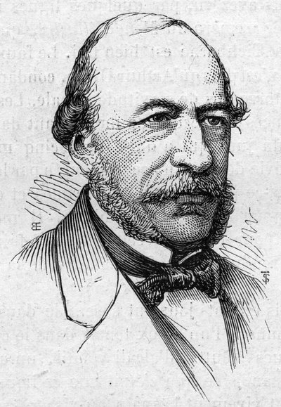 Portrait de Joseph Autran (1813-1877), poète et académicien français. Gravure dans « Le Monde Illustré » n°883 du 14 mars 1874 - French School
