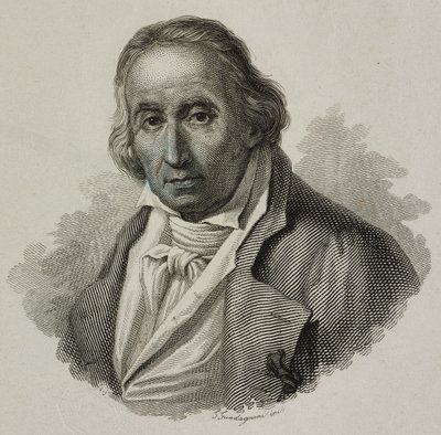 Portrait de Joseph Marie Charles, dit Jacquard (1752-1834), tisserand français et inventeur du métier Jacquard, gravure de Guadagnini - French School