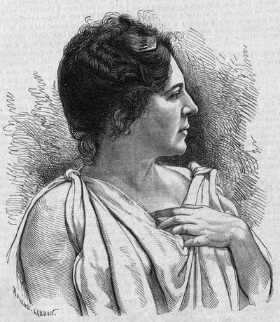Portrait de Madame Agar (Marie Léonide Charvin, dite) (1836-1891), comédienne française. Gravure dans "La gazette du dimanche" du 21 novembre 1895. - French School