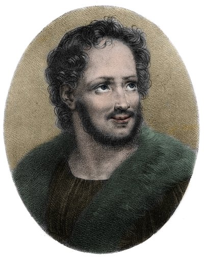 Portrait de Mathurin Régnier (1573-1613), poète français - gravure - French School