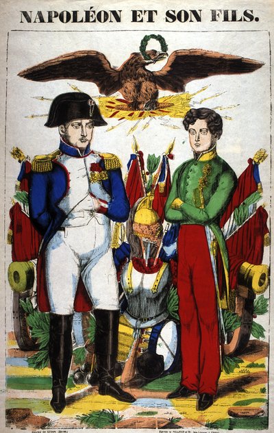 Portrait de Napoléon Ier et de son fils, Napoléon II. Image d