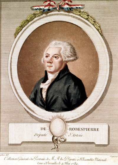 Portrait de Robespierre (gravure) - Portrait de Maximilien Robespierre en médaillon dans la série des portraits des députés à l