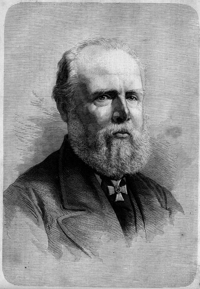 Portrait de Guillaume III (1817-1890), roi des Pays-Bas. Gravure dans "Le Monde Illustré" n°1139 du 25 janvier - French School