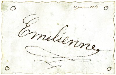 Carte postale : Emilienne, datée du 30 juin - French School