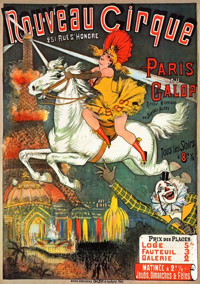 Affiche pour un magazine équestre au Nouveau Cirque sur la rue Saint-Honoré à Paris - French School