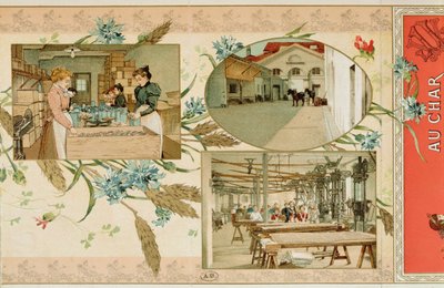 Préparation des pâtes dans une usine, vers 1900 - French School