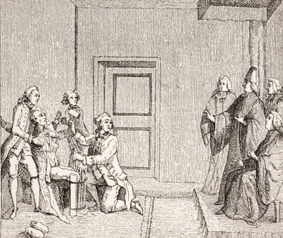 Prisonnier subissant la torture par Brodequin, 1875 - French School