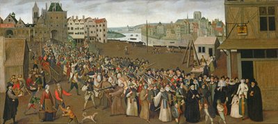 Procession de la Sainte Ligue sur la Place de Grève, quittant l
