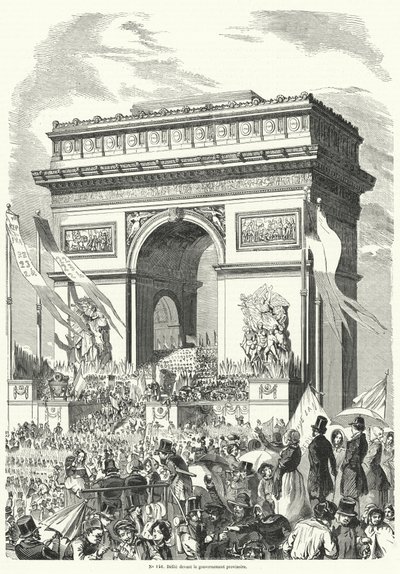 Procession passant devant le Gouvernement provisoire français à l