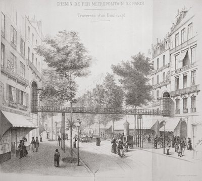 Projet de système de métro aérien à Paris, 1886 - French School