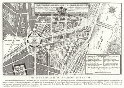 Propositions pour une place publique dédiée à la gloire de Louis XVI de France, Paris, 1784 - French School