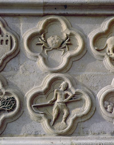 Quadrilobes représentant le Cancer et juin, vers 1220 - French School