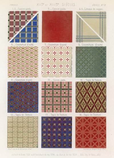 Couvertures et tapisseries des XIIe et XIIIe siècles - French School