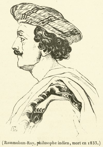 Rammohun-Roy, philosophe indien, mort en 1833 - French School