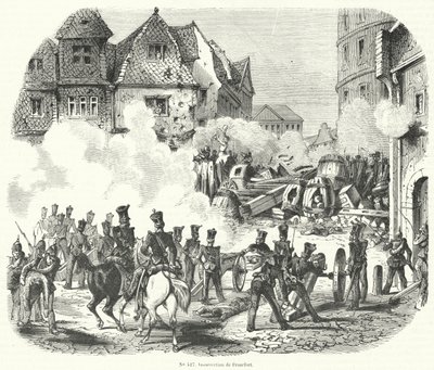 Rébellion à Francfort, Allemagne, septembre 1848 - French School