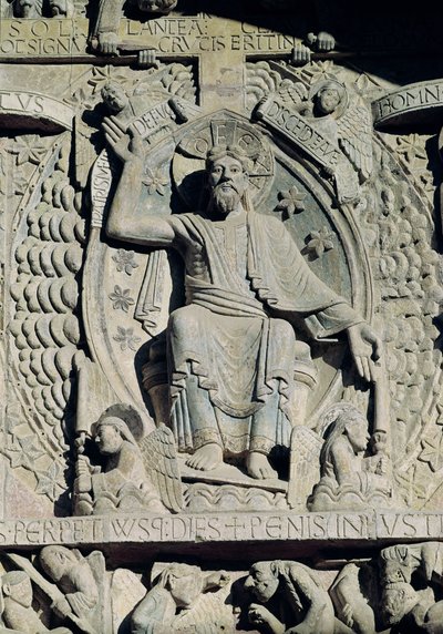 Relief représentant le Christ en gloire, détail du Jugement dernier sur le tympan, c.1140 - French School