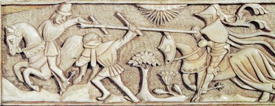 Relief représentant des chevaliers combattant, (détail) - French School