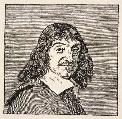 René Descartes, copie par Boris Mestchersky, illustration de Histoire de la Nation Française, Sciences, Volumes I & II, par Gabriel Hanotaux, 1924 - French School