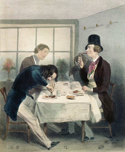 Restaurant dans la rue Saint-Jacques à Paris, c.1840 - French School