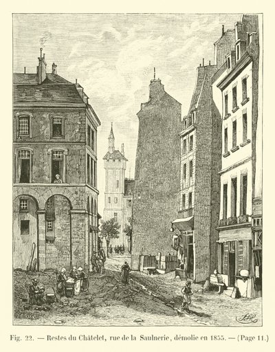 Restes du Châtelet, rue de la Saulnerie, démolie en 1855 - French School
