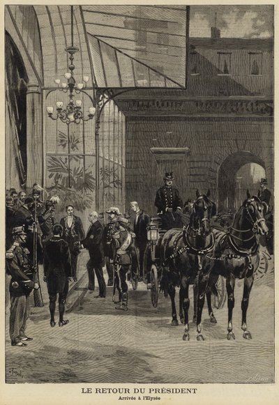Retour du président français Félix Faure de sa visite en Russie, 1897 - French School