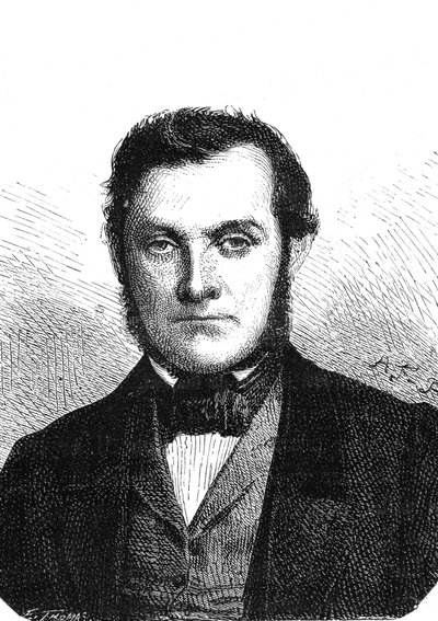 Richard Wilhelm Bunsen (1811-1899), chimiste allemand, découvreur du césium et du rubidium. Gravure 1867 - French School