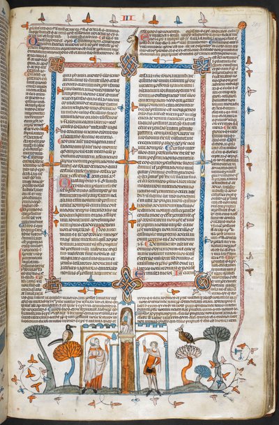 Royal MS 10 E IV, f.209r, Le Peintre et le Diable, des Décrétales de Grégoire IX avec gloss de Bernard de Parme (les 